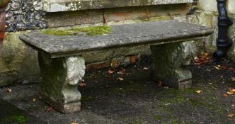 A COMPOSITION STONE BENCH, 20TH CENTURY