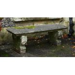 A COMPOSITION STONE BENCH, 20TH CENTURY