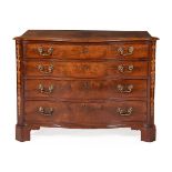 A GEORGE III MAHOGANY AND INLAID SERPENTINE FRONTED COMMODE, CIRCA 1775