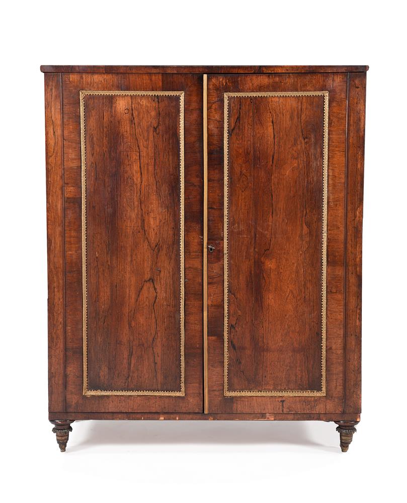 Y A GEORGE IV ROSEWOOD AND GILT BRONZE MOUNTED COLLECTOR'S CABINET, CIRCA 1825