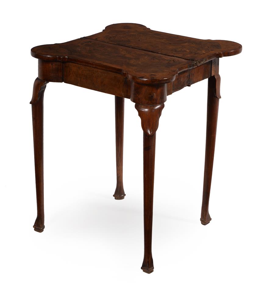 AN UNUSUAL GEORGE I WALNUT AND BURR WALNUT FOLDING TEA TABLE, CIRCA 1720 - Image 2 of 4