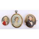 Y A quantity of 18th and 19th century watercolour on ivory portrait miniatures