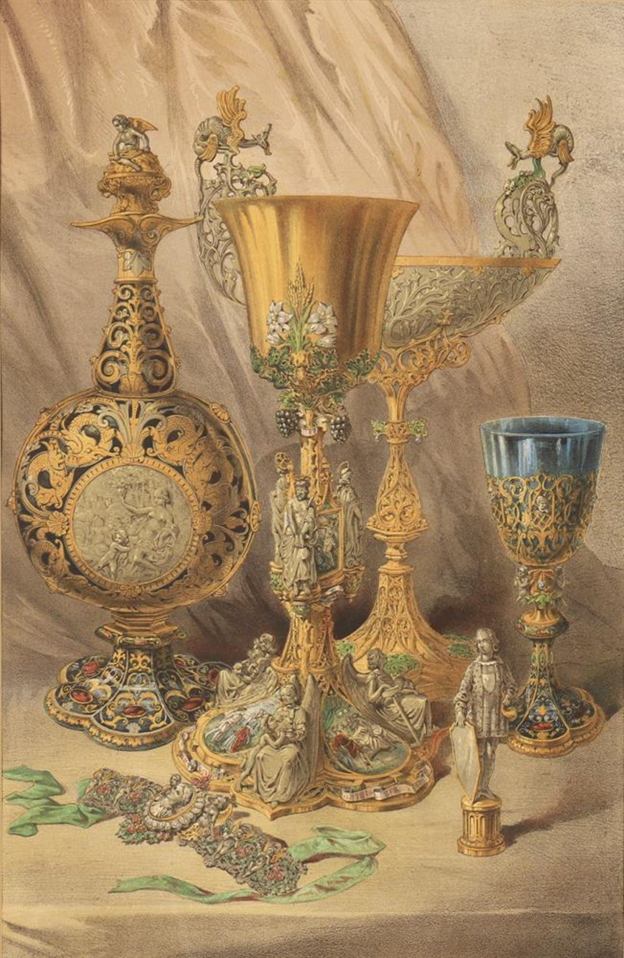 After Matthew Digby Wyatt, A set of 5 decorative prints of urns and tableware - Bild 7 aus 10