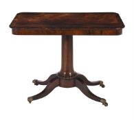 Y A George IV rosewood and crossbanded pedestal table