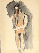 Follower of Keith Vaughan, Standing male nude