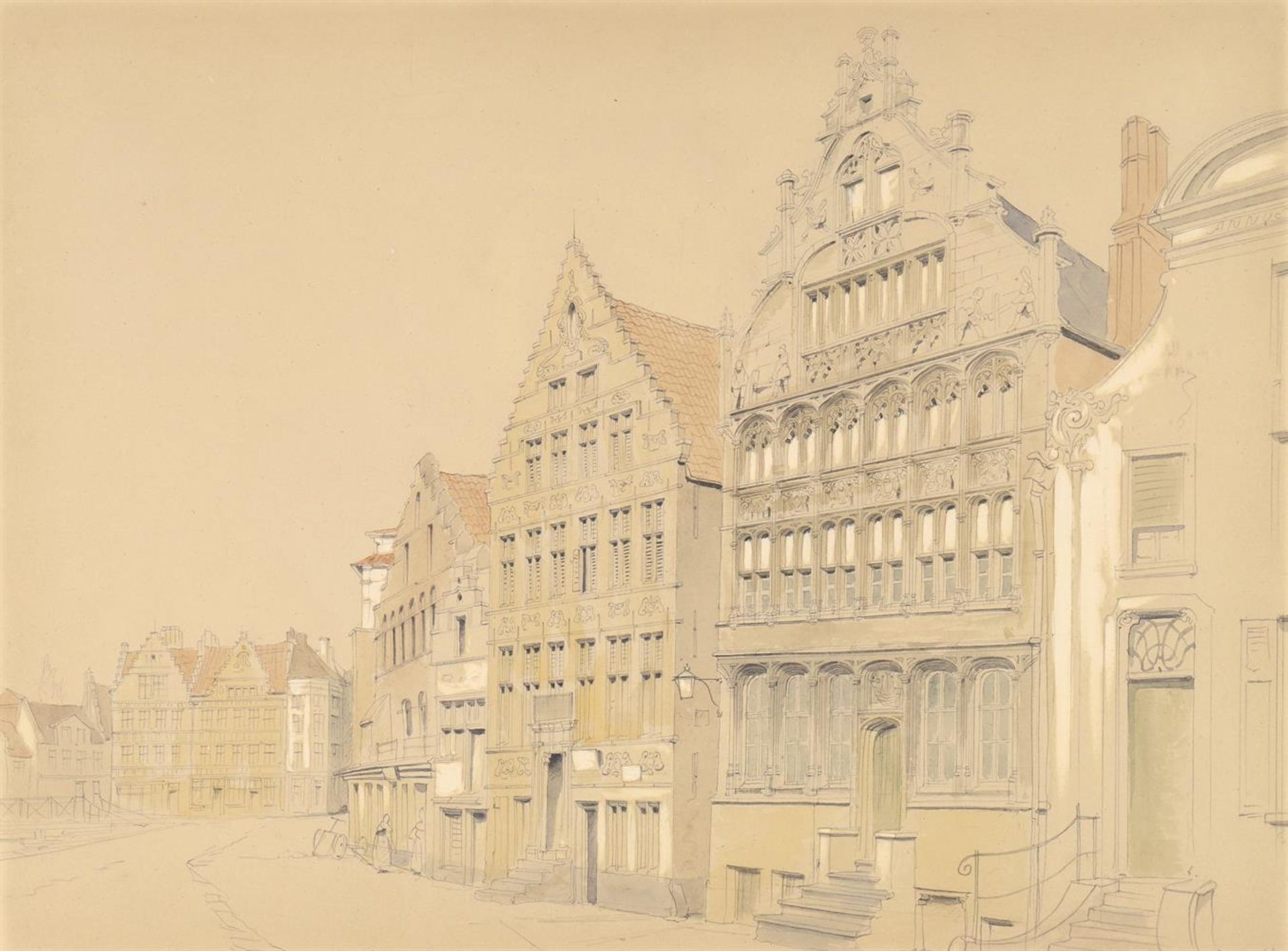 Allen Edward Everitt (British 1824 -1882), Hall of the Watermen's Guild, Ghent - Bild 2 aus 3