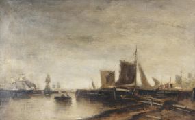 Follower of Jacob Henricus Maris, Boats at harbour