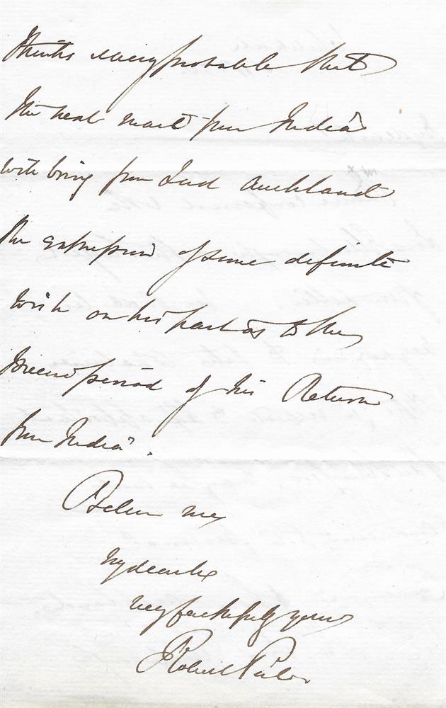 Robert Peel (1788-1850, Prime Minister), Autograph letter to the Dean of Lichfield - Image 2 of 3