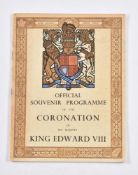 Ɵ ROYALTY - KING EDWARD VIII'S CORONATION Official Souvenir Programme for the Coronation