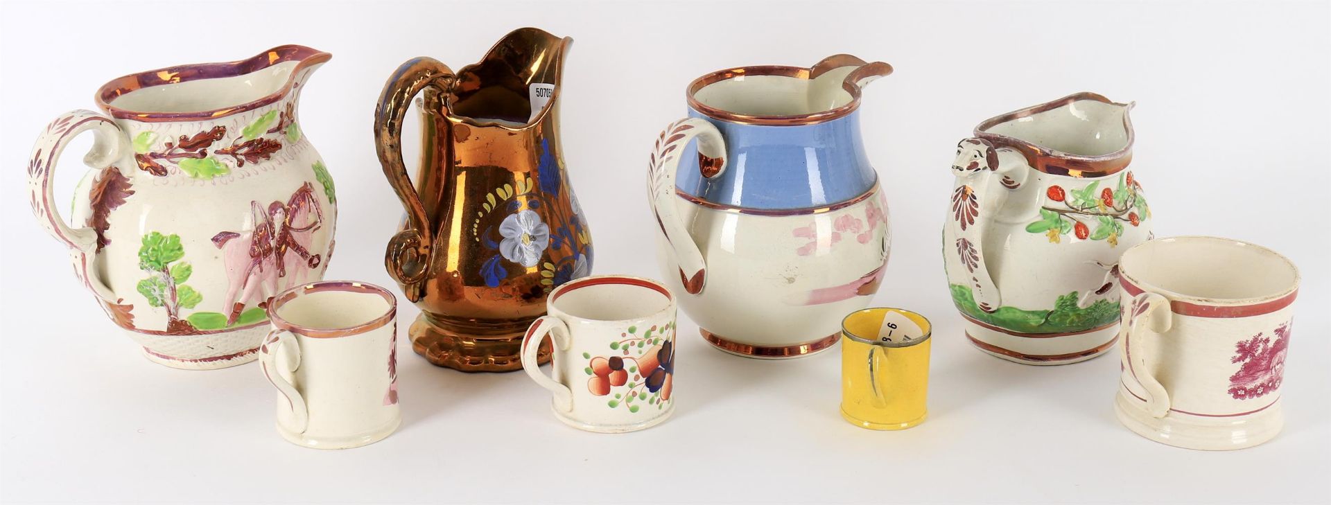 A selection of English pottery and pearlware jugs and mugs - Bild 2 aus 2