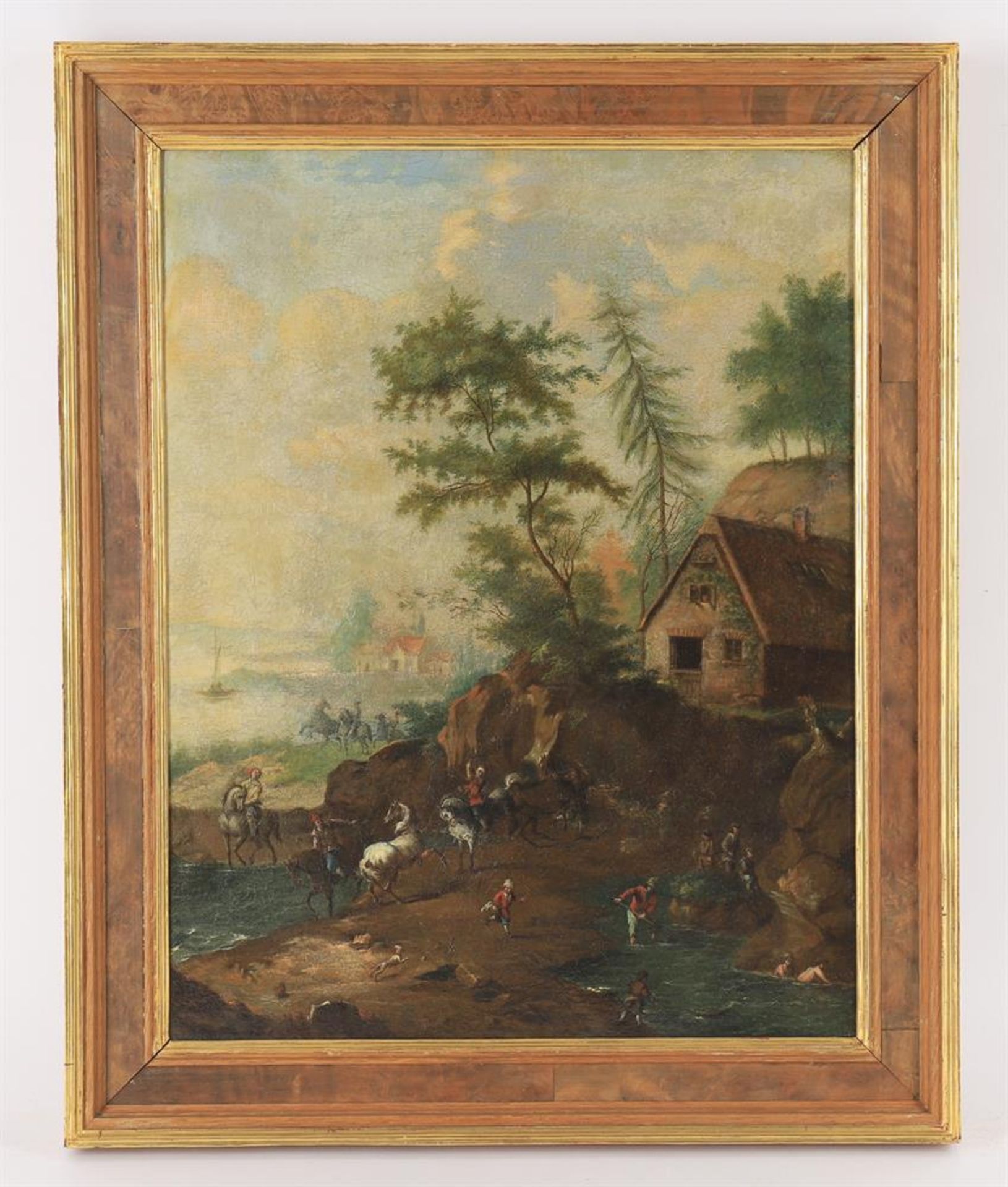 Dutch School (17th century), Figures cavorting in a wooded river landscape - Bild 7 aus 7