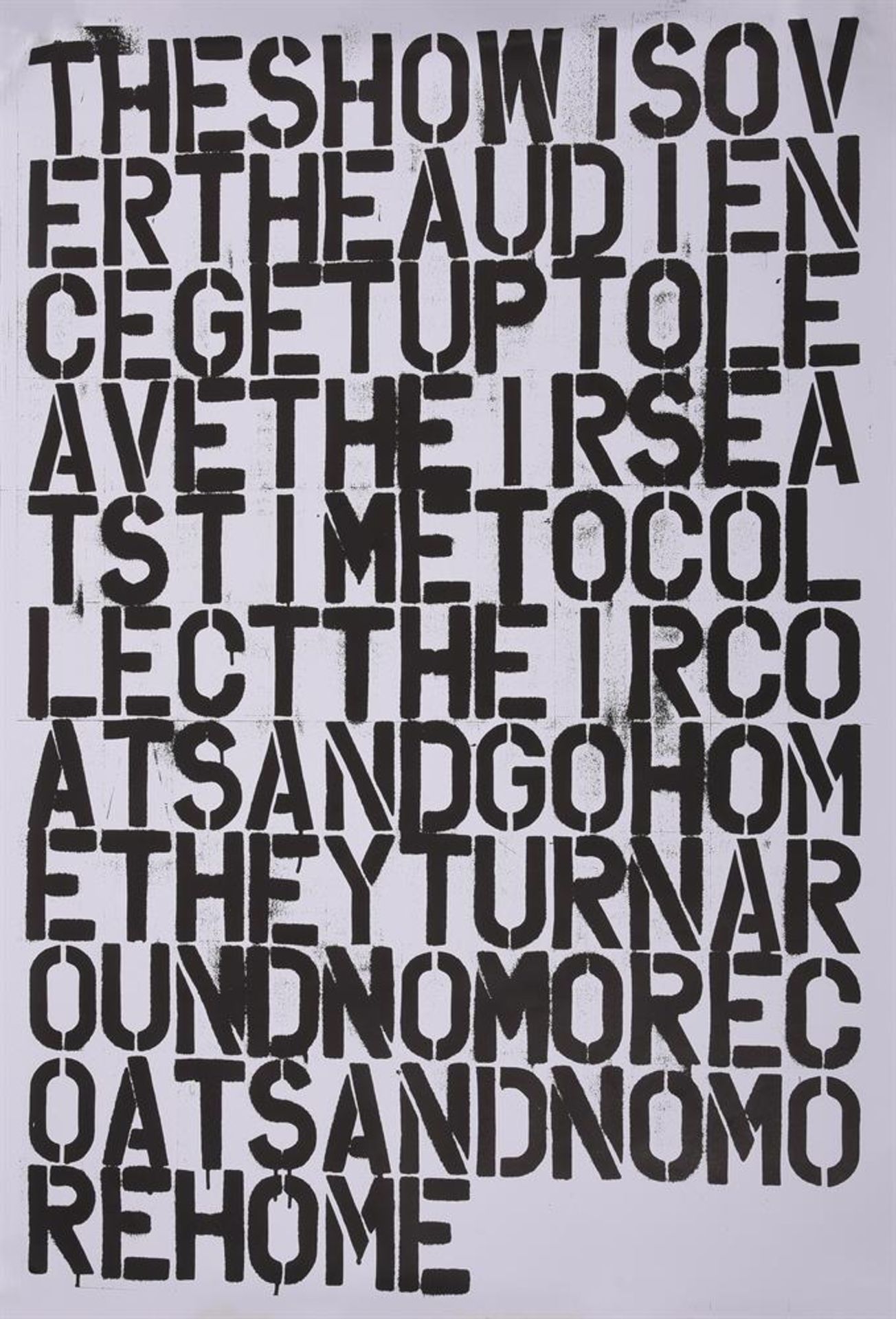 Christopher Wool (American b. 1955) & Felix Gonzalez-Torres (American/Cuban 1957-1996), Untitled