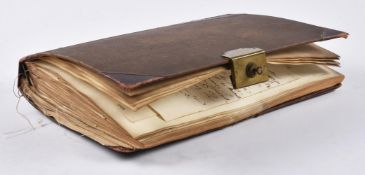 A Victorian album with over 100 letters, notes, letter clippings, envelope fronts and signatures