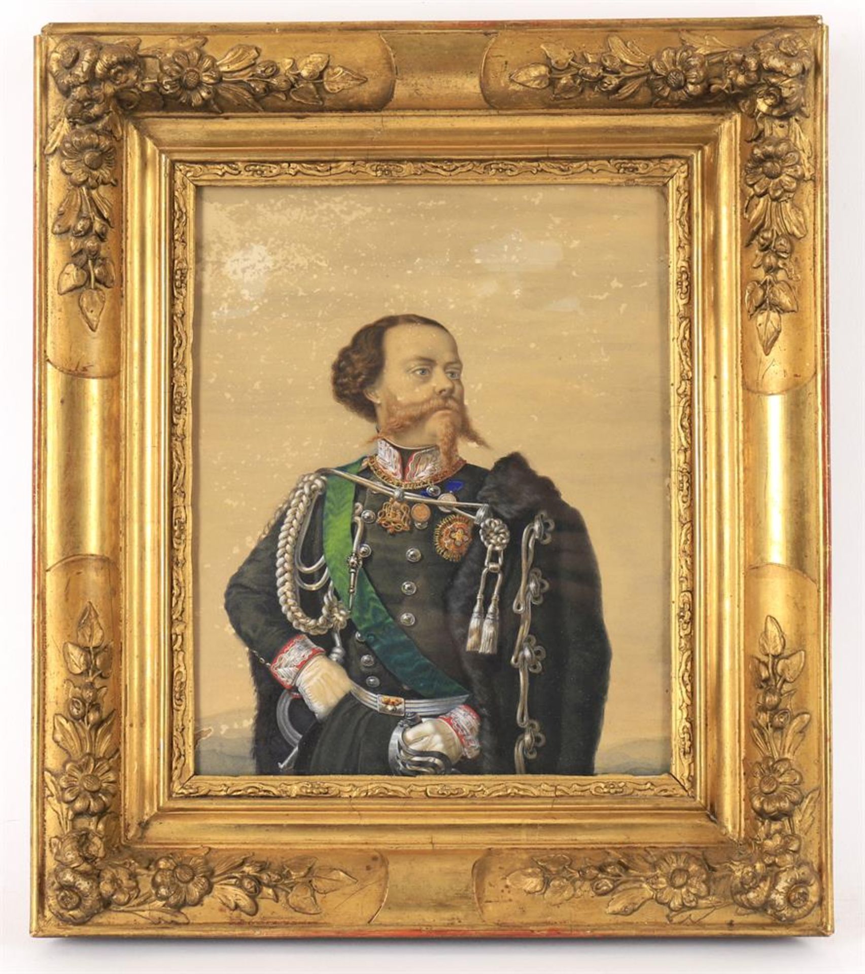 Continental School (19th century), Bewhiskered nobleman, possibly Victor Emmanuel II, King of Italy - Bild 2 aus 3