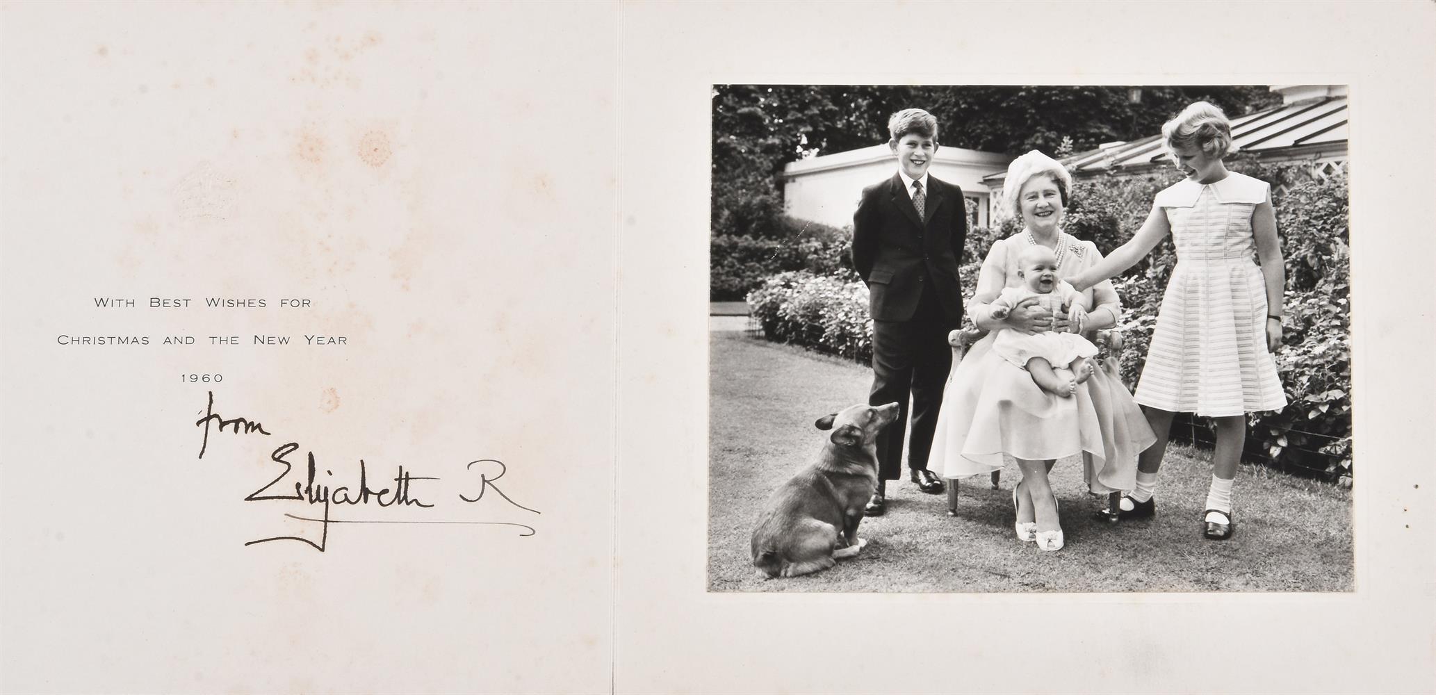 Royal Christmas card signed by Elizabeth the Queen Mother