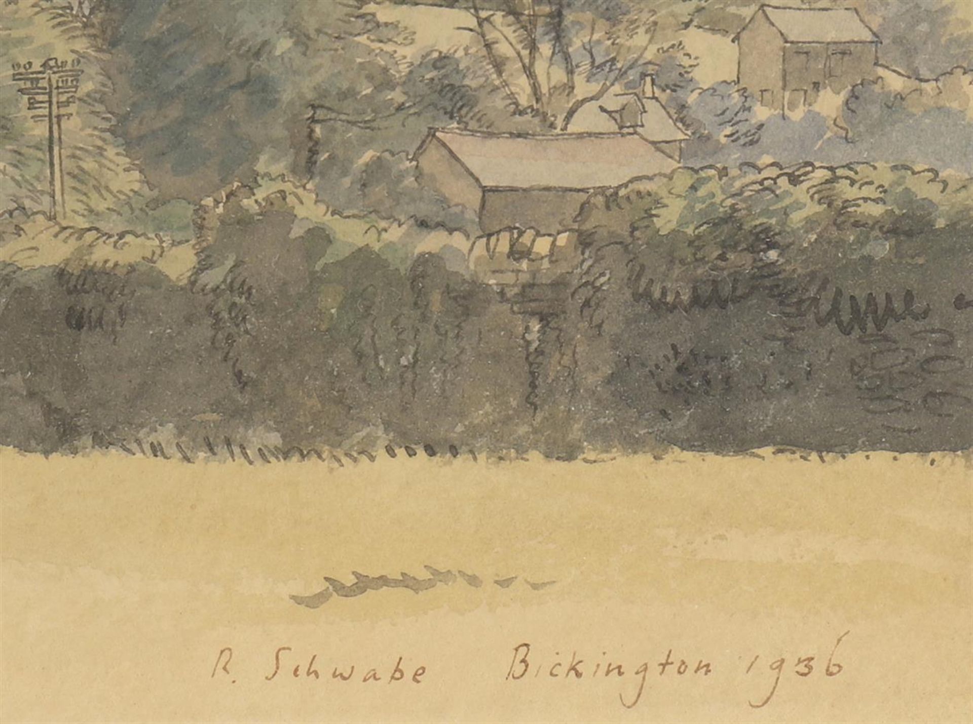 Randolph Schwabe (British 1885-1948), 'Bickington, Devon' - Bild 3 aus 4