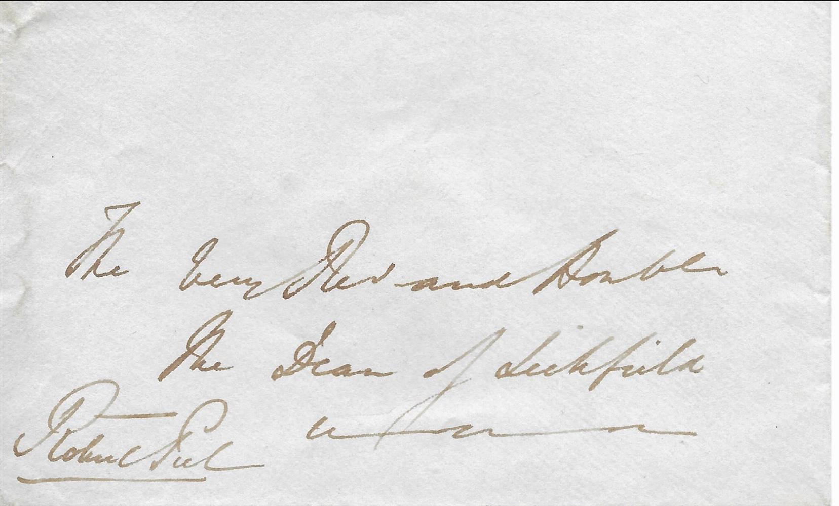 Robert Peel (1788-1850, Prime Minister), Autograph letter to the Dean of Lichfield - Image 3 of 3