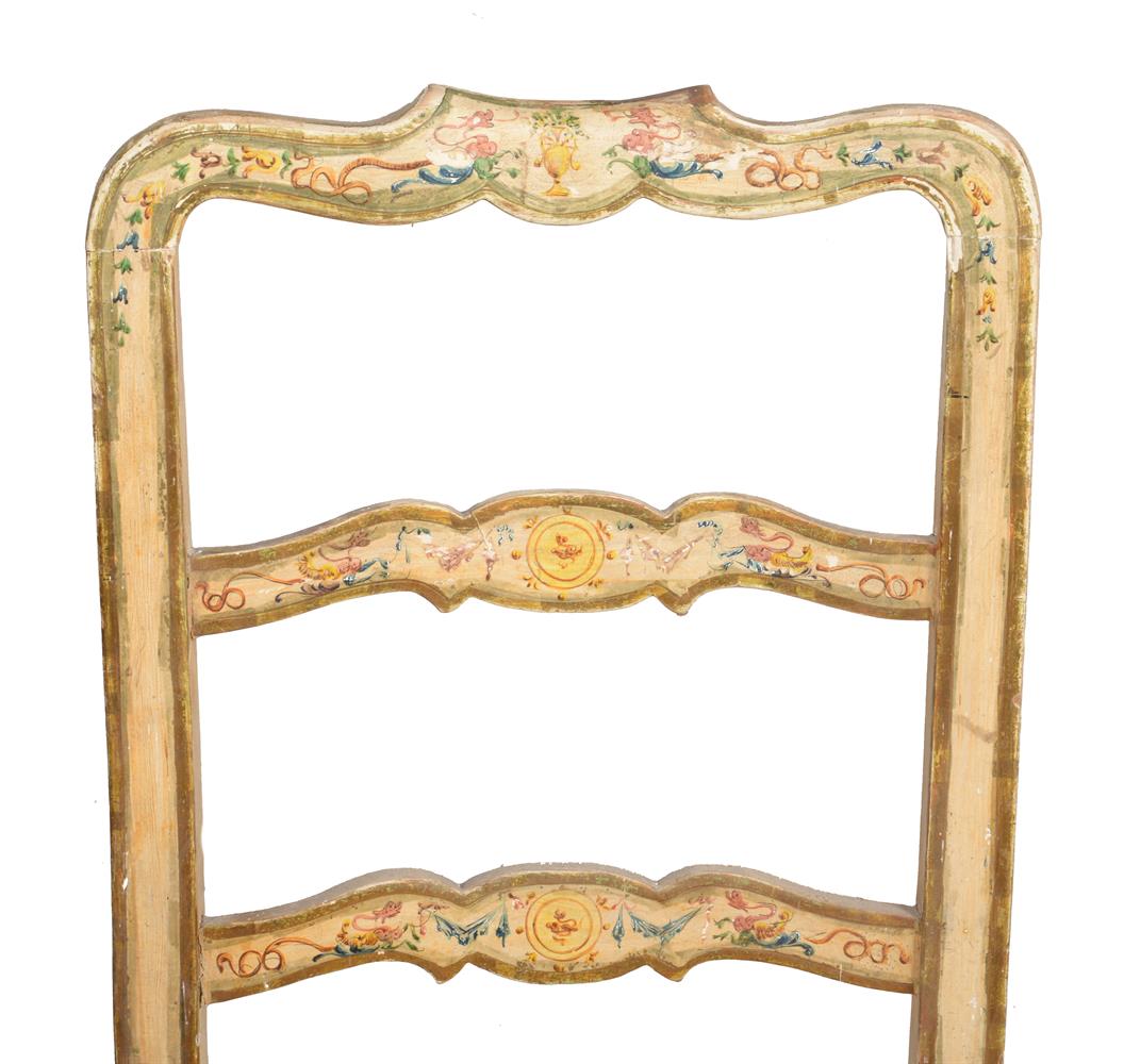 A set of four Continental cream and polychrome painted side chairs - Image 2 of 3