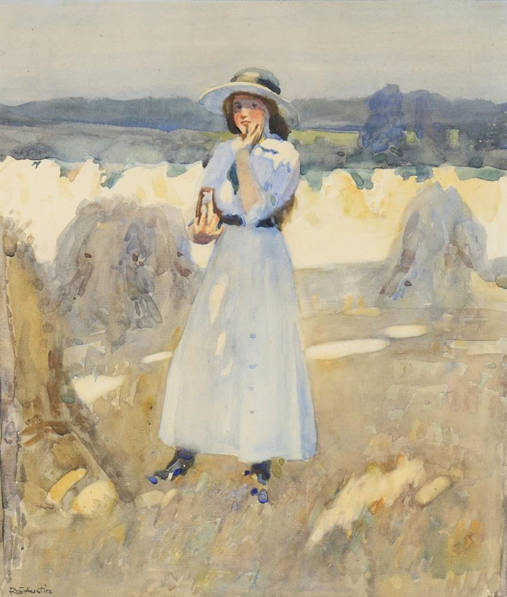 λ Robert Sargent Austin (British 1895-1973), Young Woman in a Hayfield