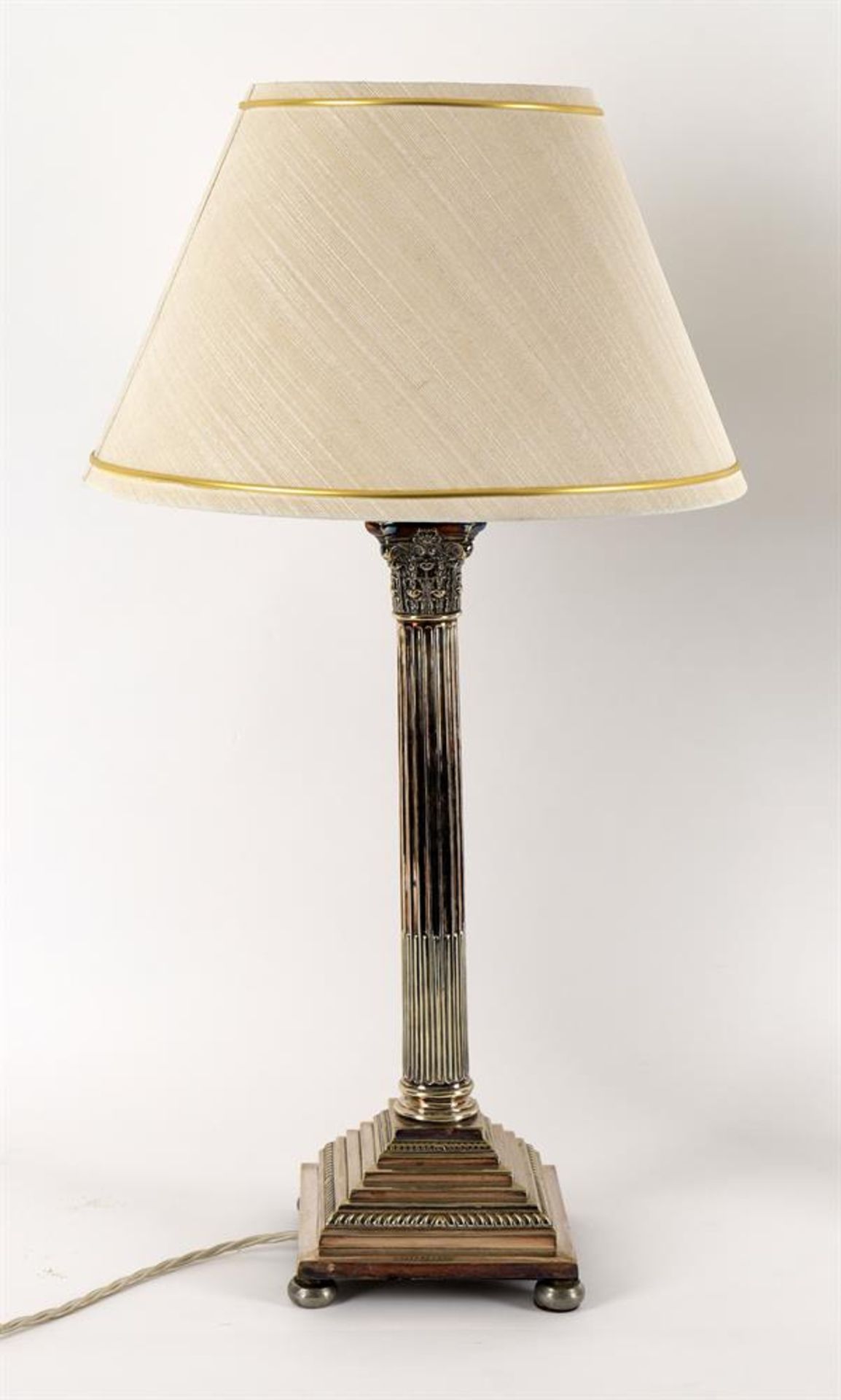 A columnar silver plated table lamp - Image 3 of 5