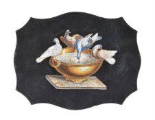 A 'Grand Tour' black slate and micromosaic inlaid plaque
