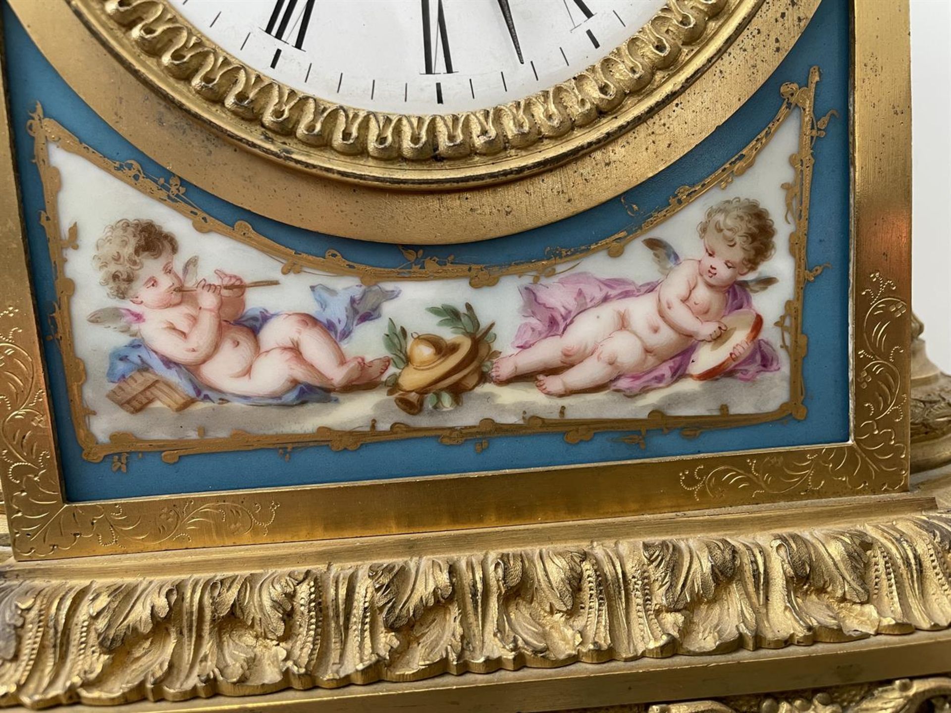 Jean Baptiste Delettrez- a late 19th century French gilt metal and porcelain mounted mantel clock - Image 11 of 15