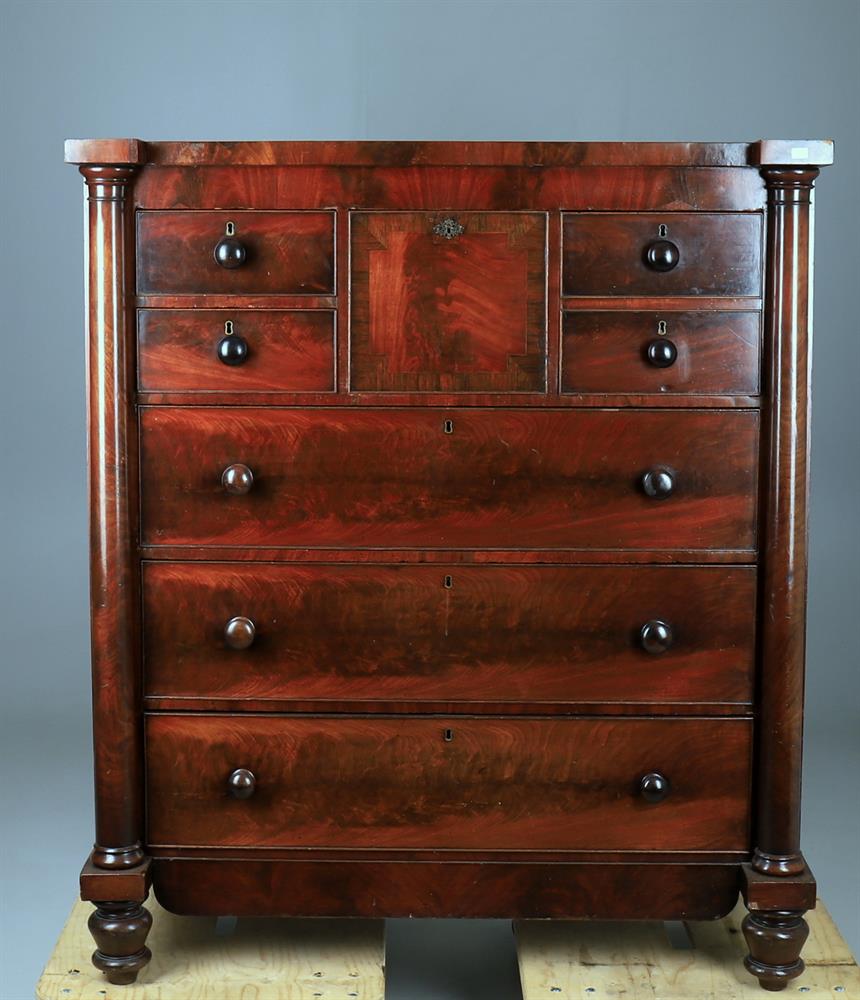 An early Victorian mahogany 'Scotch' chest - Image 2 of 12