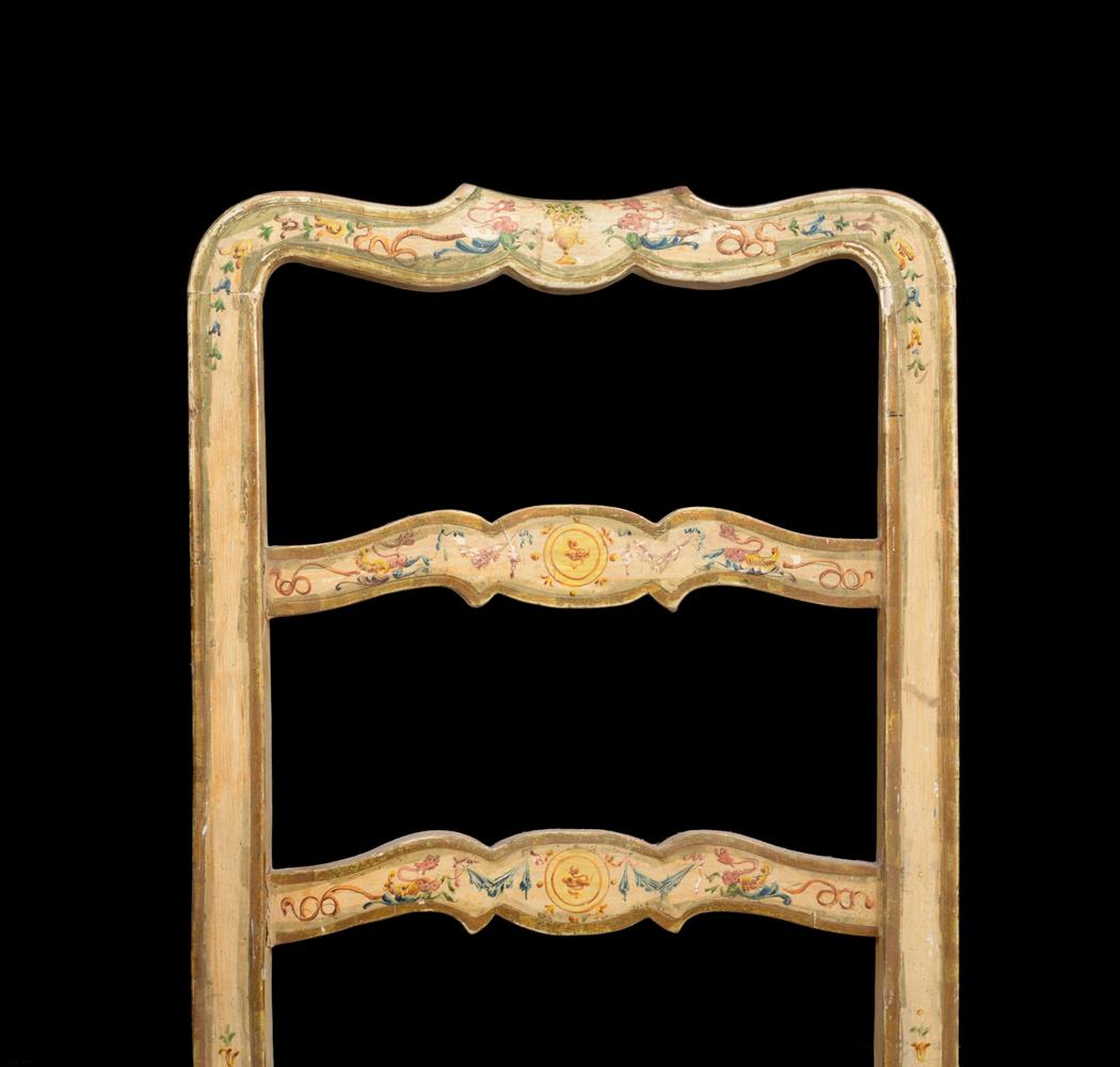 A set of four Continental cream and polychrome painted side chairs - Image 3 of 3