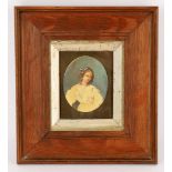 Y Anglo-Indian, 19th century, miniature portrait of a young lady,