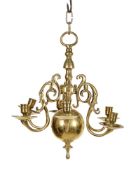 An unusually small brass Dutch chandelier