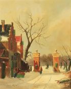 λ Albert Herkelman (Dutch b. 1945), Tracks through the snow