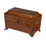 A Regency penwork tea caddy