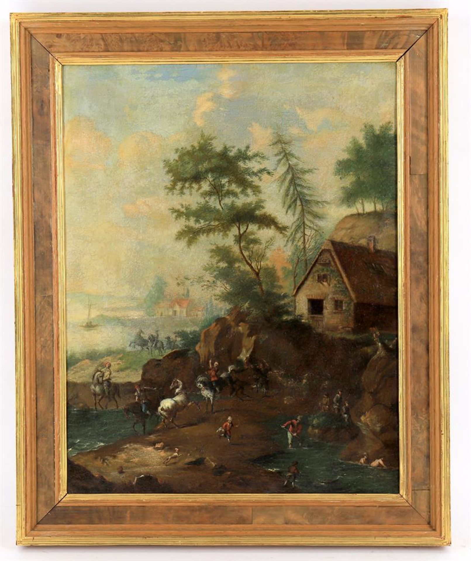Dutch School (17th century), Figures cavorting in a wooded river landscape - Bild 3 aus 7