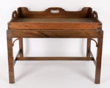 A mahogany butler's tray on stand/drinks table