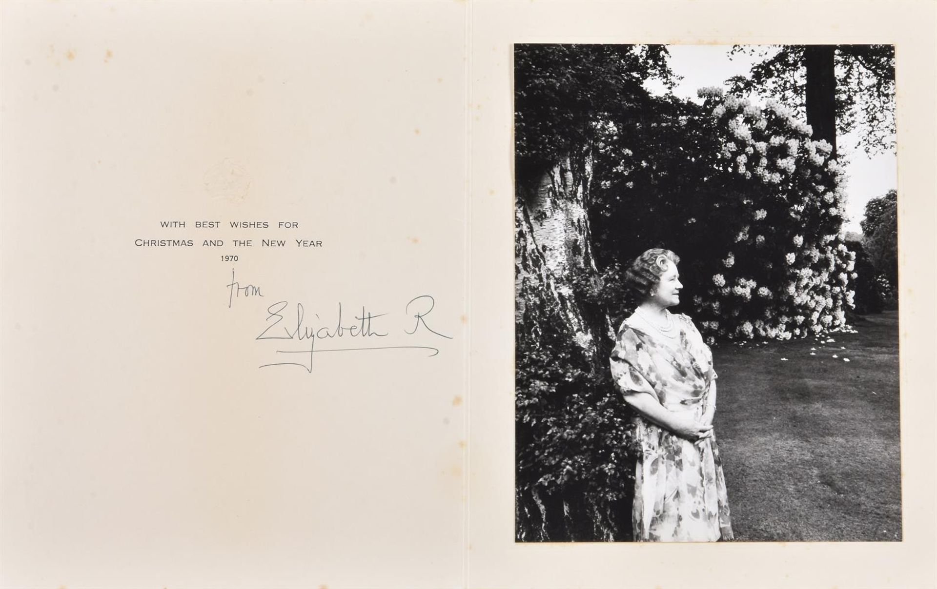 A pair of royal Christmas cards signed by Elizabeth the Queen Mother - Image 2 of 2