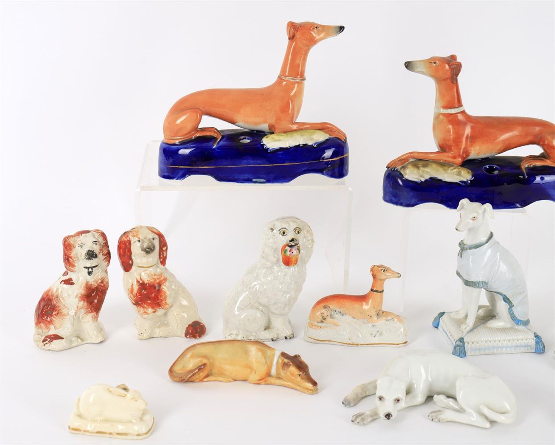 A selection of British and continental pottery and porcelain models of dogs - Image 2 of 4