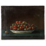 Continental School (early 19th century), Still life of gooseberries in a porcelain bowl