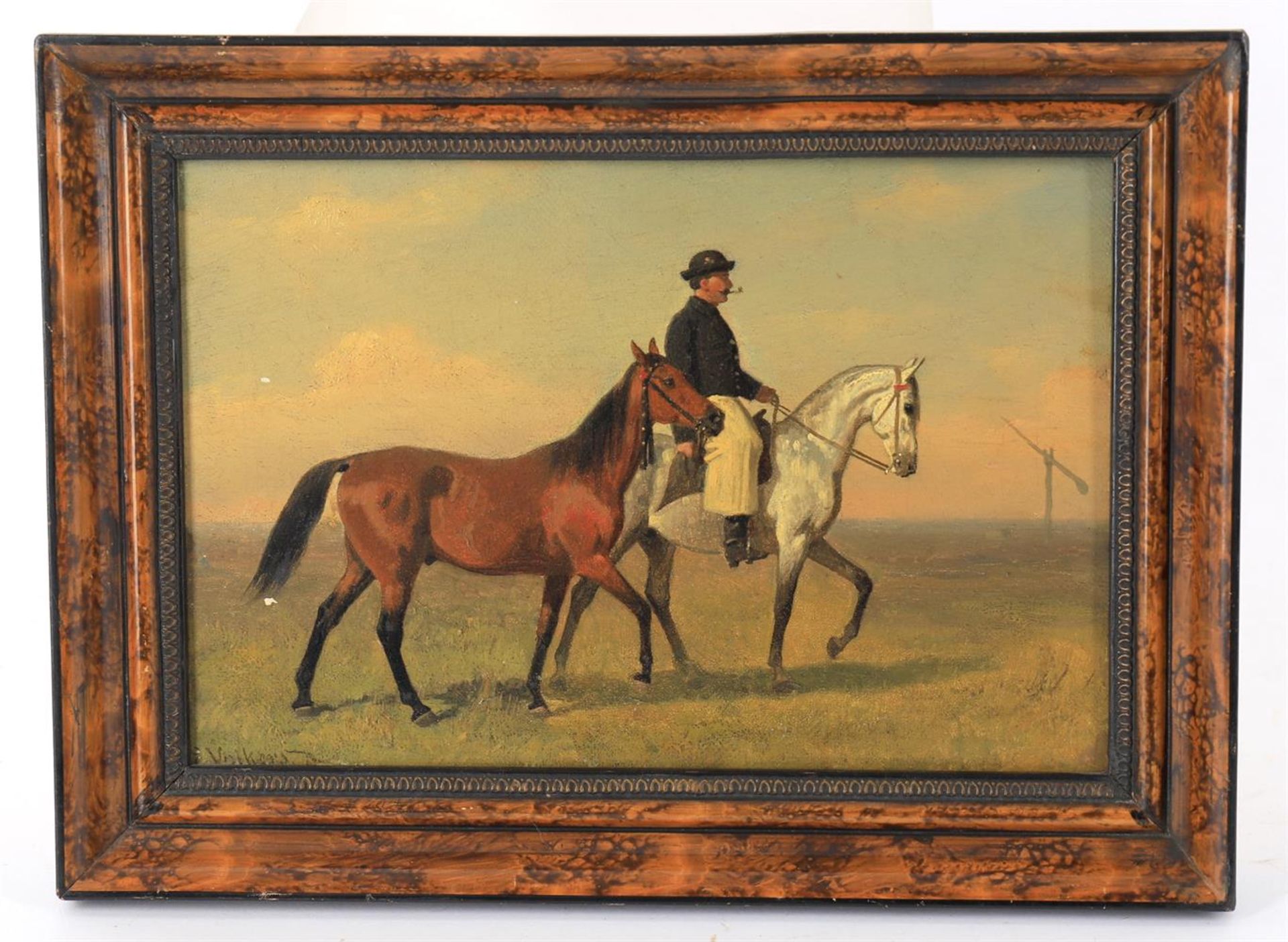 Follower of Emil Volkers, Gentleman riding a dappled grey horse - Bild 2 aus 3