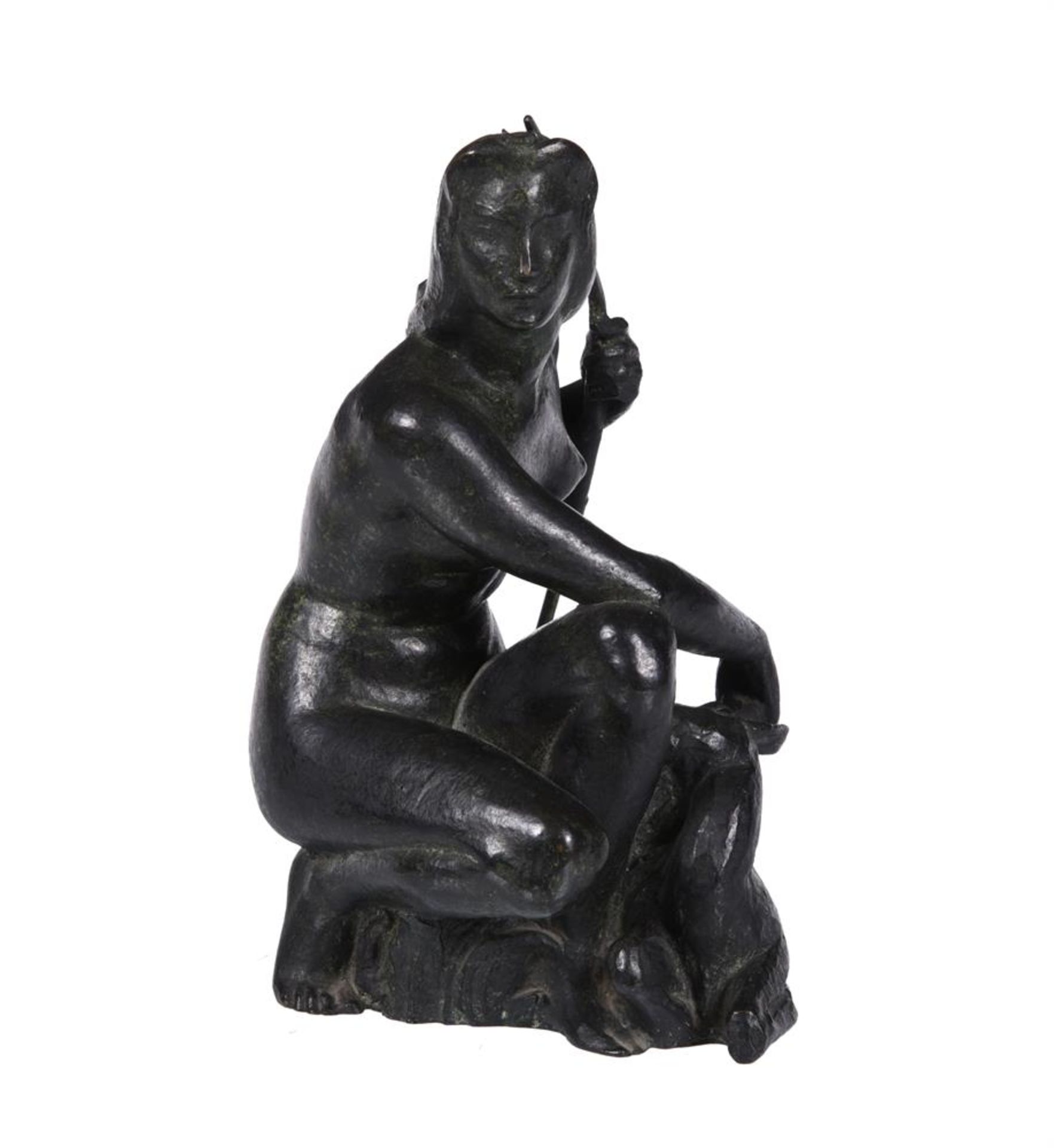 λ Emilio Monti (1901-1981), a bronze figure of Diana the Huntress - Image 2 of 3