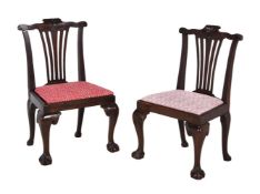 A pair of mahogany low side chairs