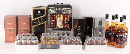 A large selection of whiskys to include: two boxed bottles of Dalmore Cigar Malt