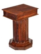 A mahogany pedestal bedside stand