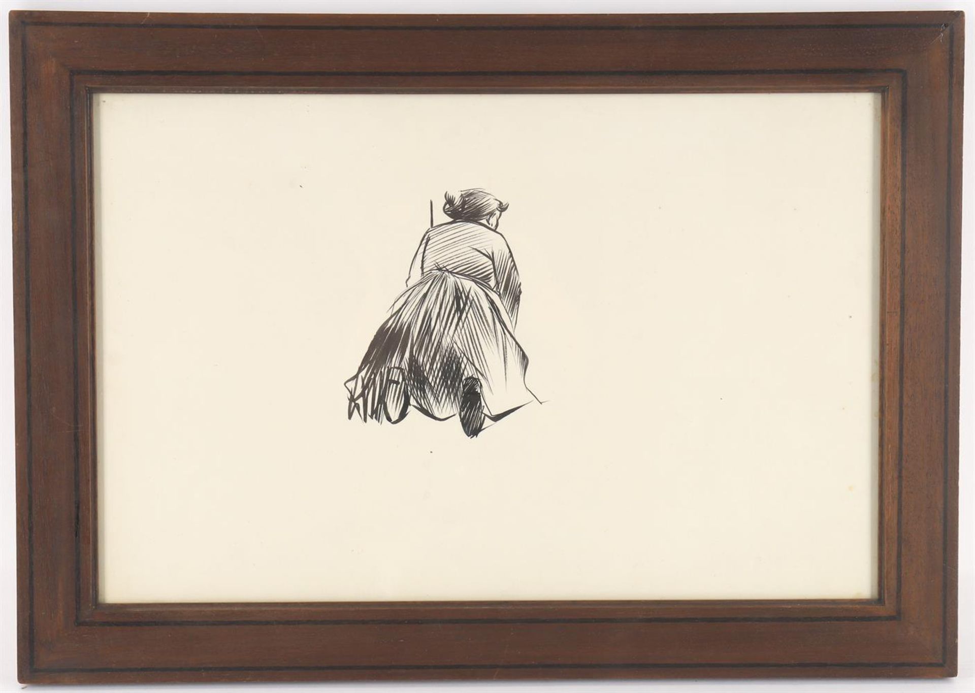 French School (19th century), 'Sketch of a kneeling woman' - Bild 2 aus 3
