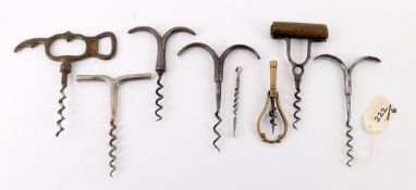 Corkscrews assorted to include three steel handled single pulls