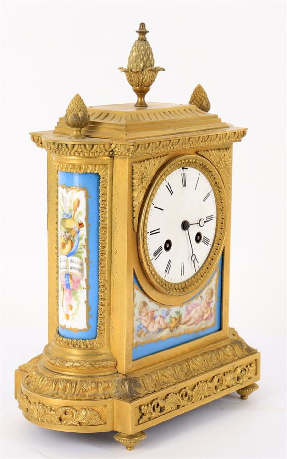 Jean Baptiste Delettrez- a late 19th century French gilt metal and porcelain mounted mantel clock - Image 2 of 15