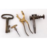 Corkscrews to include a Lund Patent two part lever corkscrew