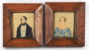 English Naive School (19th century), A pair of portraits