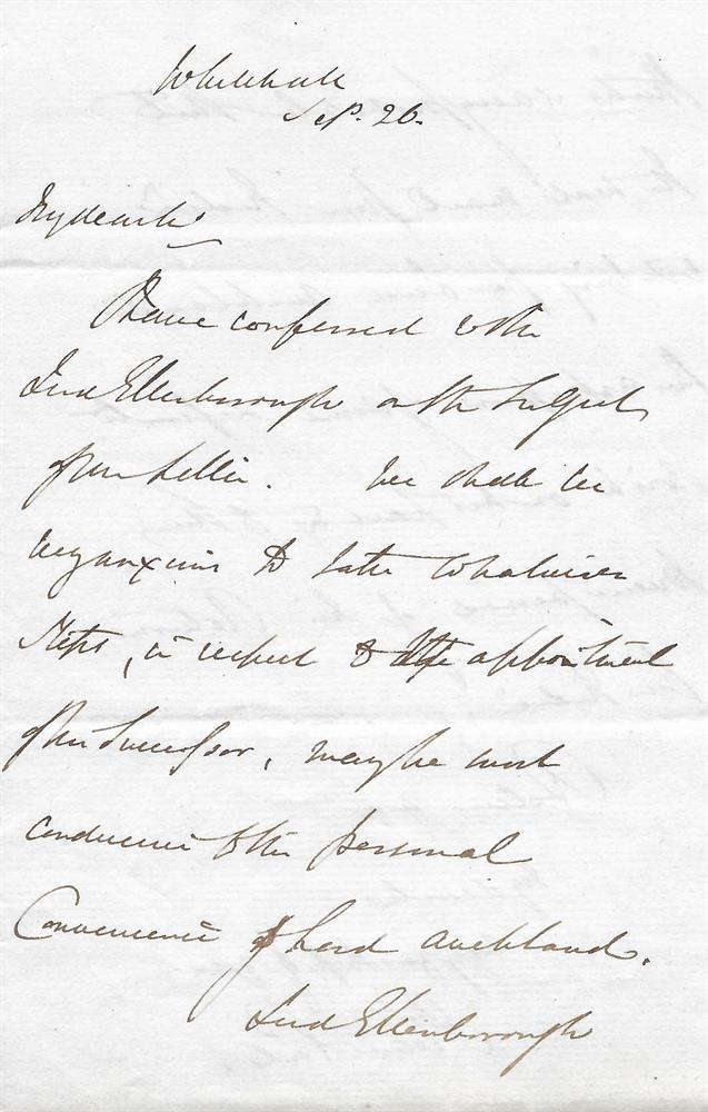 Robert Peel (1788-1850, Prime Minister), Autograph letter to the Dean of Lichfield