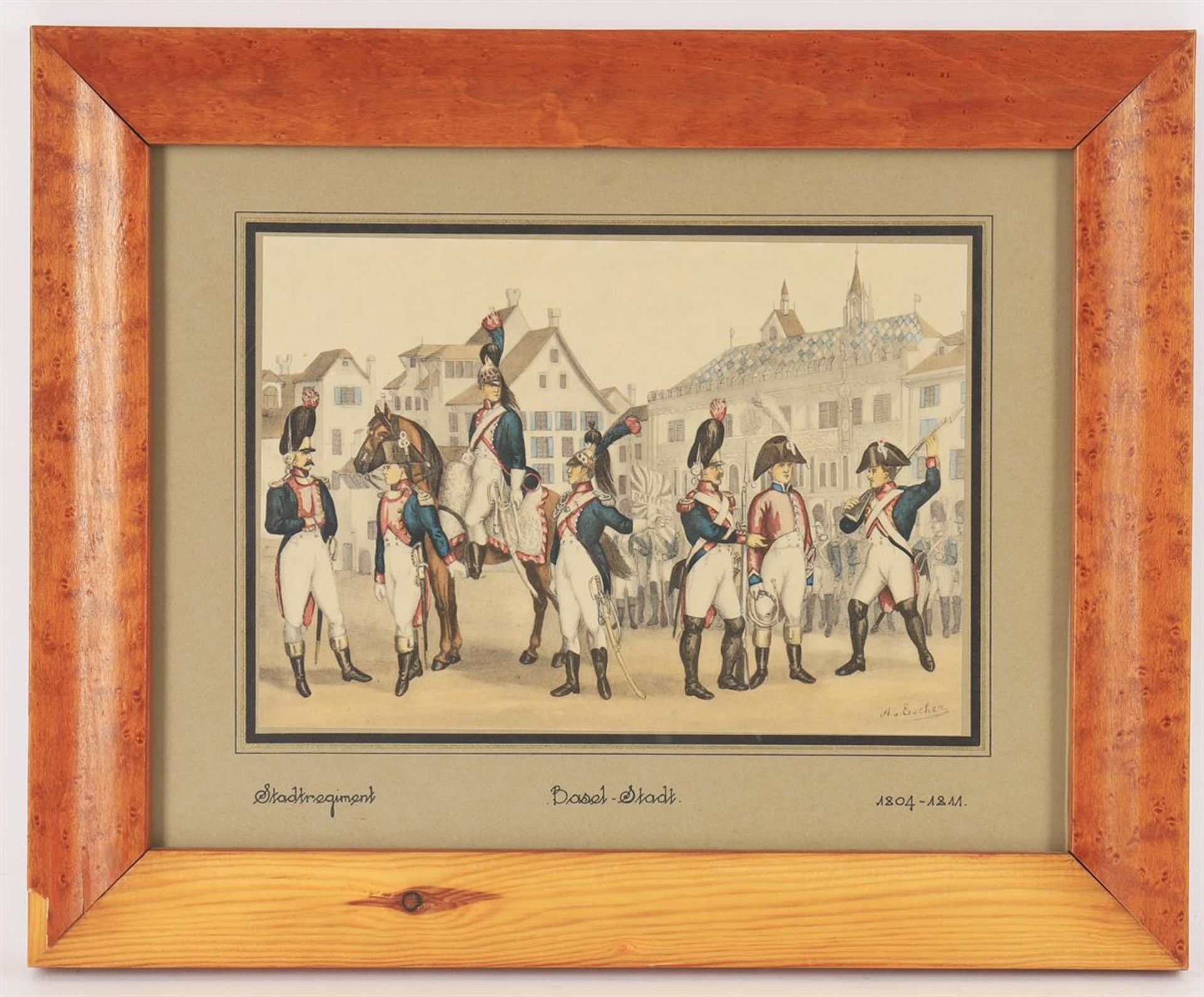 A set of four Napoleonic prints, hand-coloured, after A. U. Escher - Bild 2 aus 9