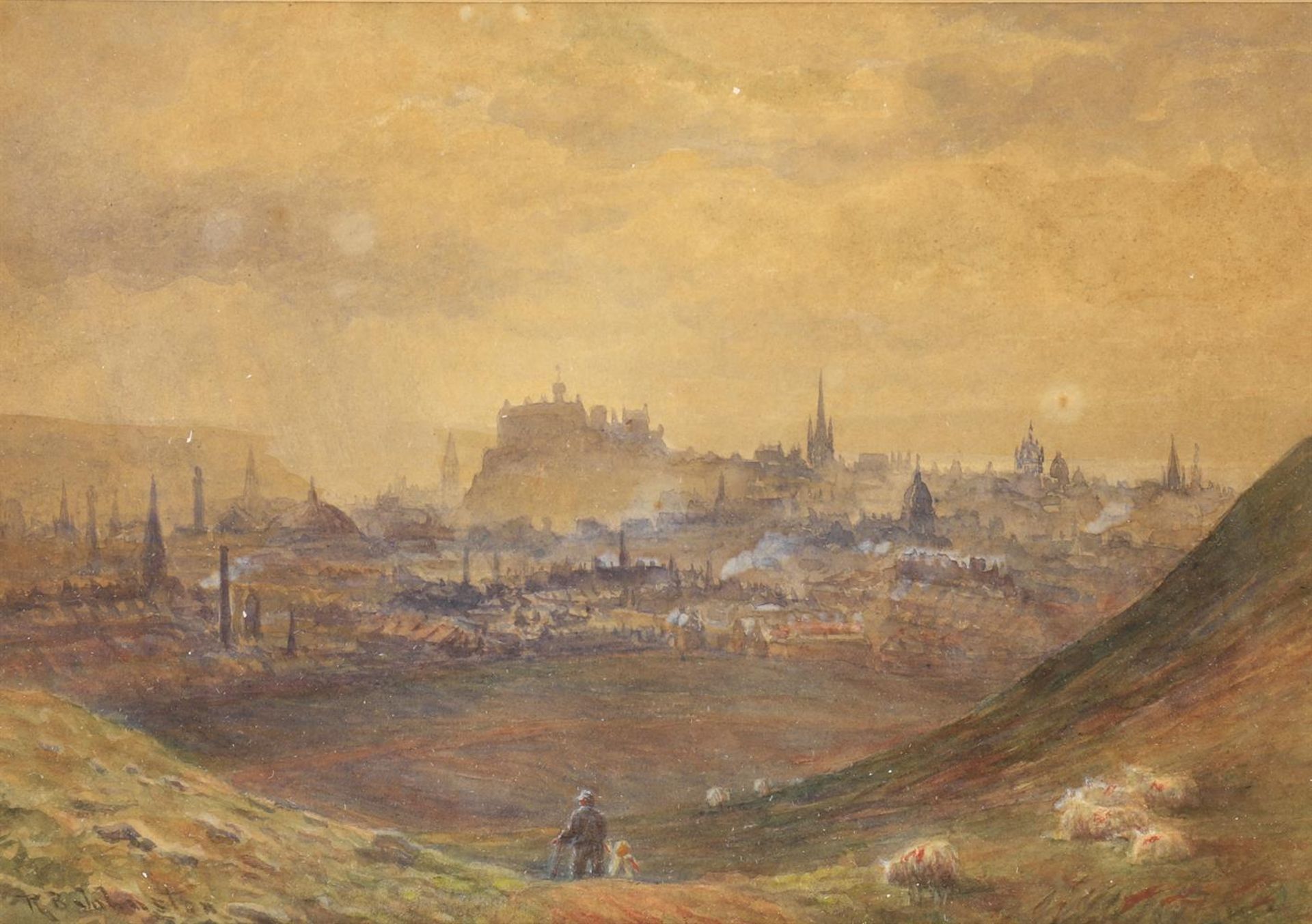 Robert Brown Johnston (British 1840-1914), Edinburgh from near Samson's Ribs - King's Park